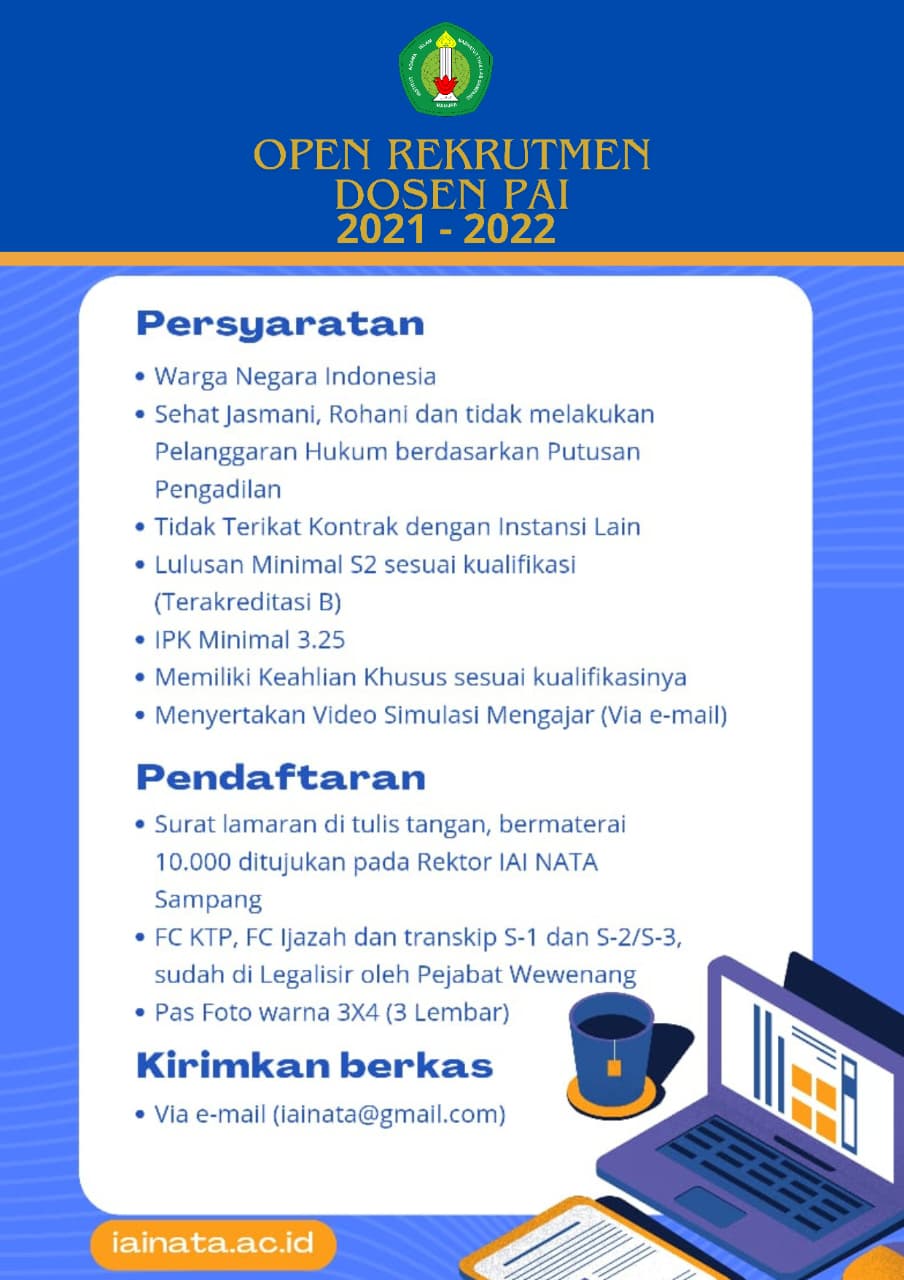 Open Rekrutment Dosen PAI 2021-2022